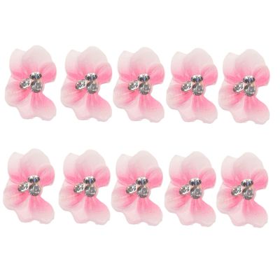 FOMIYES 10-Piece Nail Accessories with Pink Resin Beads