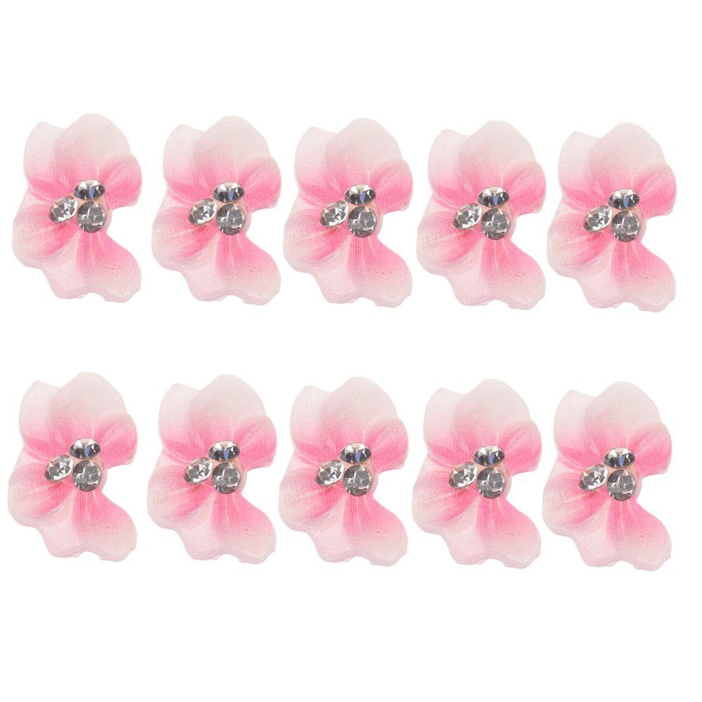FOMIYES 10-Piece Nail Accessories with Pink Resin Beads