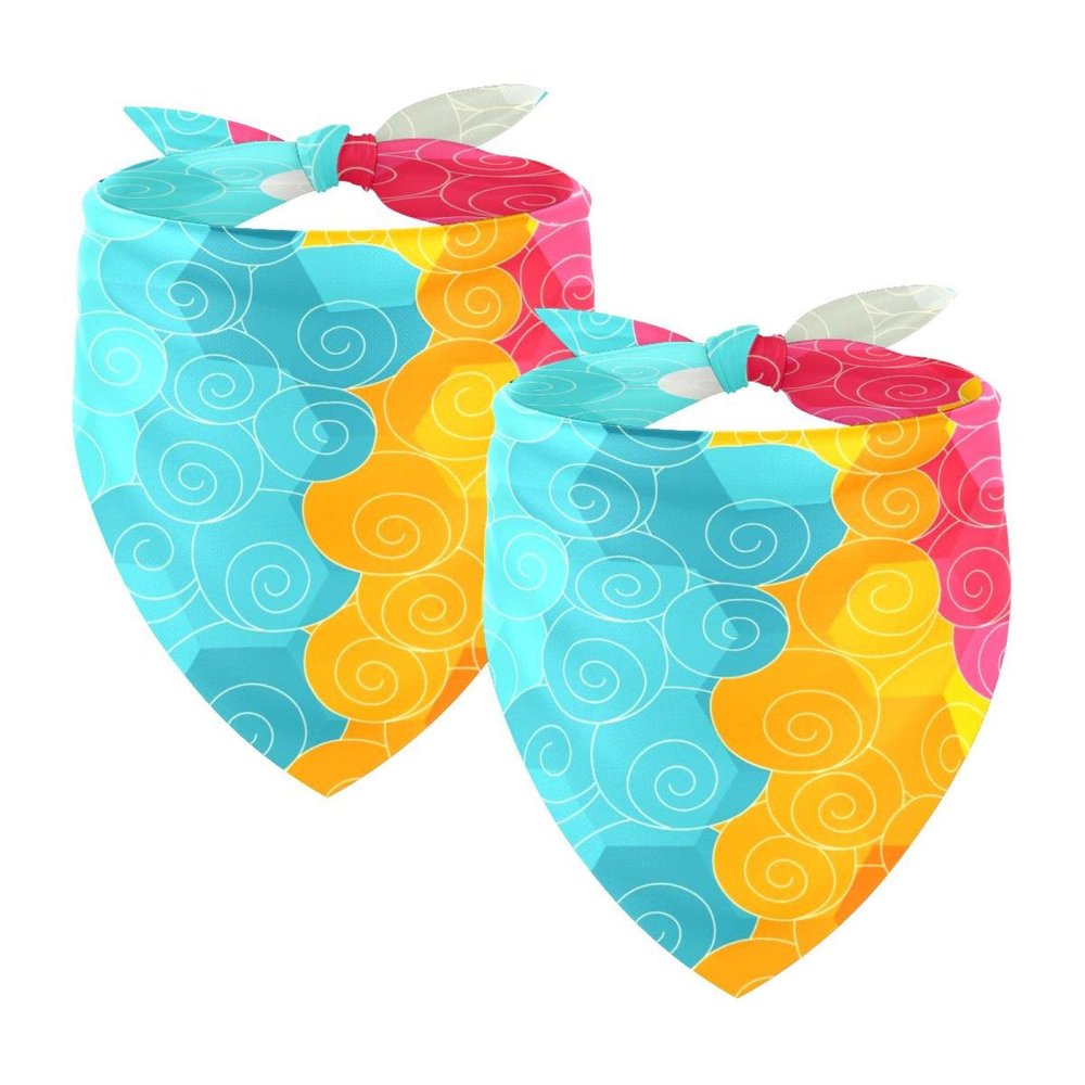 Chiffon Dog Bandanas, Triangle Bib Scarves, 2-Pack