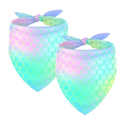 2-Piece Mermaid Fish-Scale Chiffon Dog Bandanas