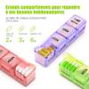 Weekly French Pill Organizer, 7 Days, 4 Times Daily, with PU Case, 28 Multicolor Compartments (Black) view 2