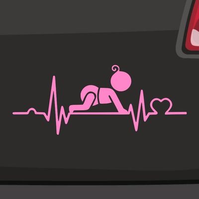 Heartbeat Baby Sticker – 6 Sizes, 21 Colors