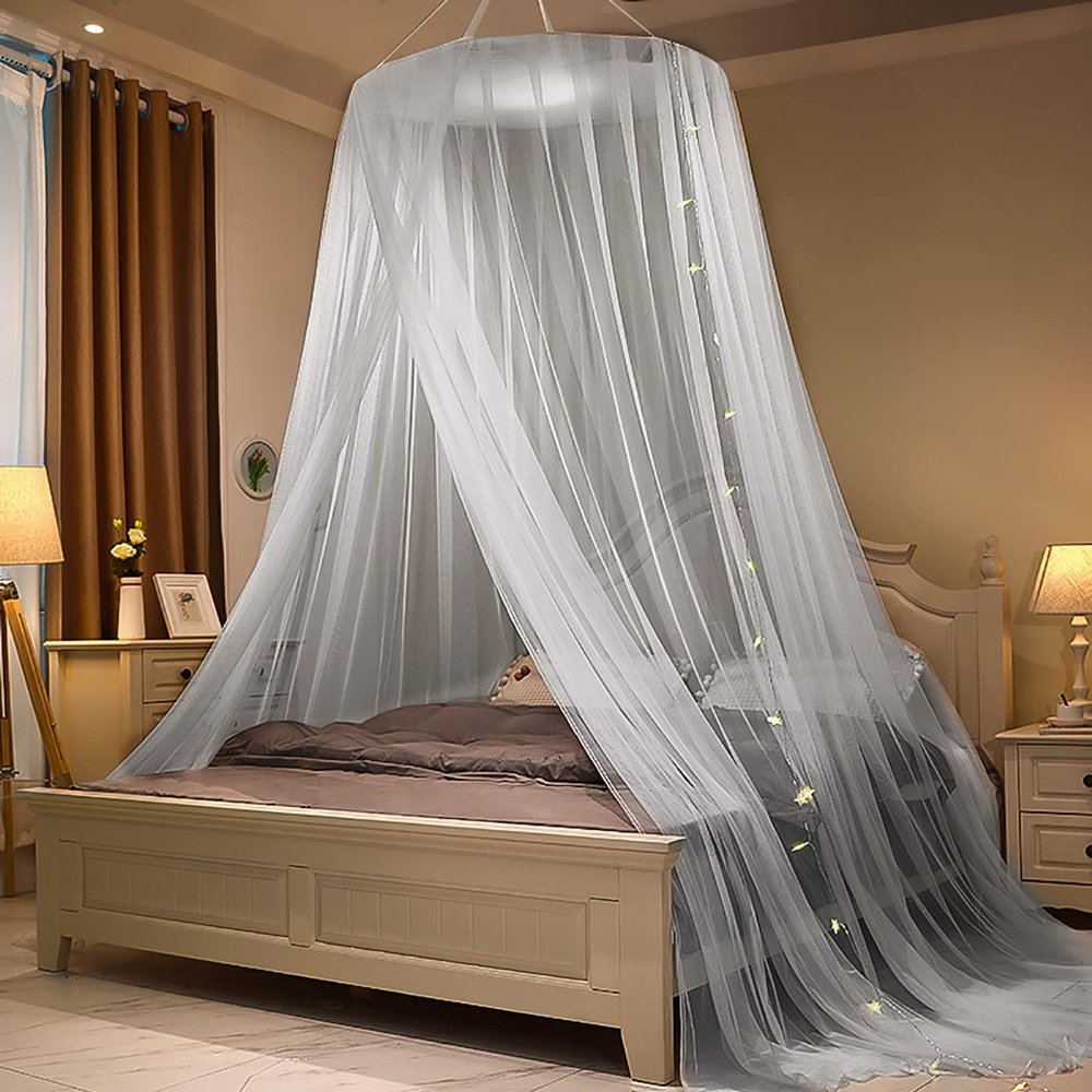 Princess Mosquito Net Bed Canopy, Gray, 2 m