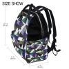 LDIYEU Black Abstract Green Art Diaper Bag Travel Backpack, Large-Capacity Shoulder Bag for Moms view 2