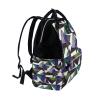 LDIYEU Black Abstract Green Art Diaper Bag Travel Backpack, Large-Capacity Shoulder Bag for Moms view 3