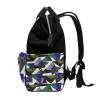 LDIYEU Black Abstract Green Art Diaper Bag Travel Backpack, Large-Capacity Shoulder Bag for Moms view 4