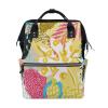 LDIYEU Colorful Leaves Yellow Plant Diaper Bag Travel Backpack view 1