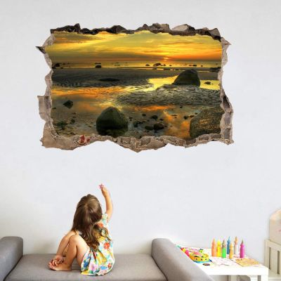Pier 3D Wall Decal, Sea View, Self-Adhesive, 70 x 110 cm
