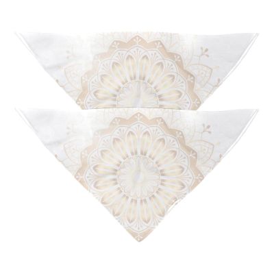 Dog Bandanas, Golden Mandala Pattern, 2-Pack