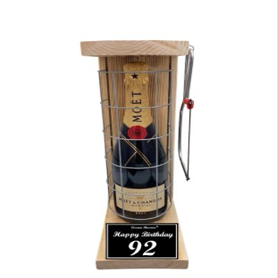 Moët Gift Set for a 92nd Birthday – Iron Reserve Barred Cage with Champagne