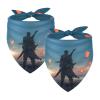 Dog Bandanas, 2-Pack, Chiffon Triangle Bibs for Small, Medium, and Large Dogs, Puppies, and Cats view 1