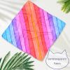 Triangle Bandana for Large Dogs, Striped, Rainbow Colors, Breathable, 2-Pack view 4