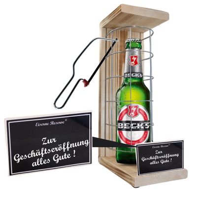 Business Opening Gift Beck's Beer in Iron Reserve Cage (1 x 0.5 L)