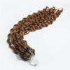 Micro Loop Hair Extensions, 1 g/strand, Curly, Human Hair, Easy Loop, Brazilian Remy Hair, Microring, 66 cm, Reddish Brown view 4