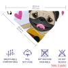 Dog Bandanas, 2-Pack, Cute Pug with Guitar, Chiffon Triangle Bibs view 3