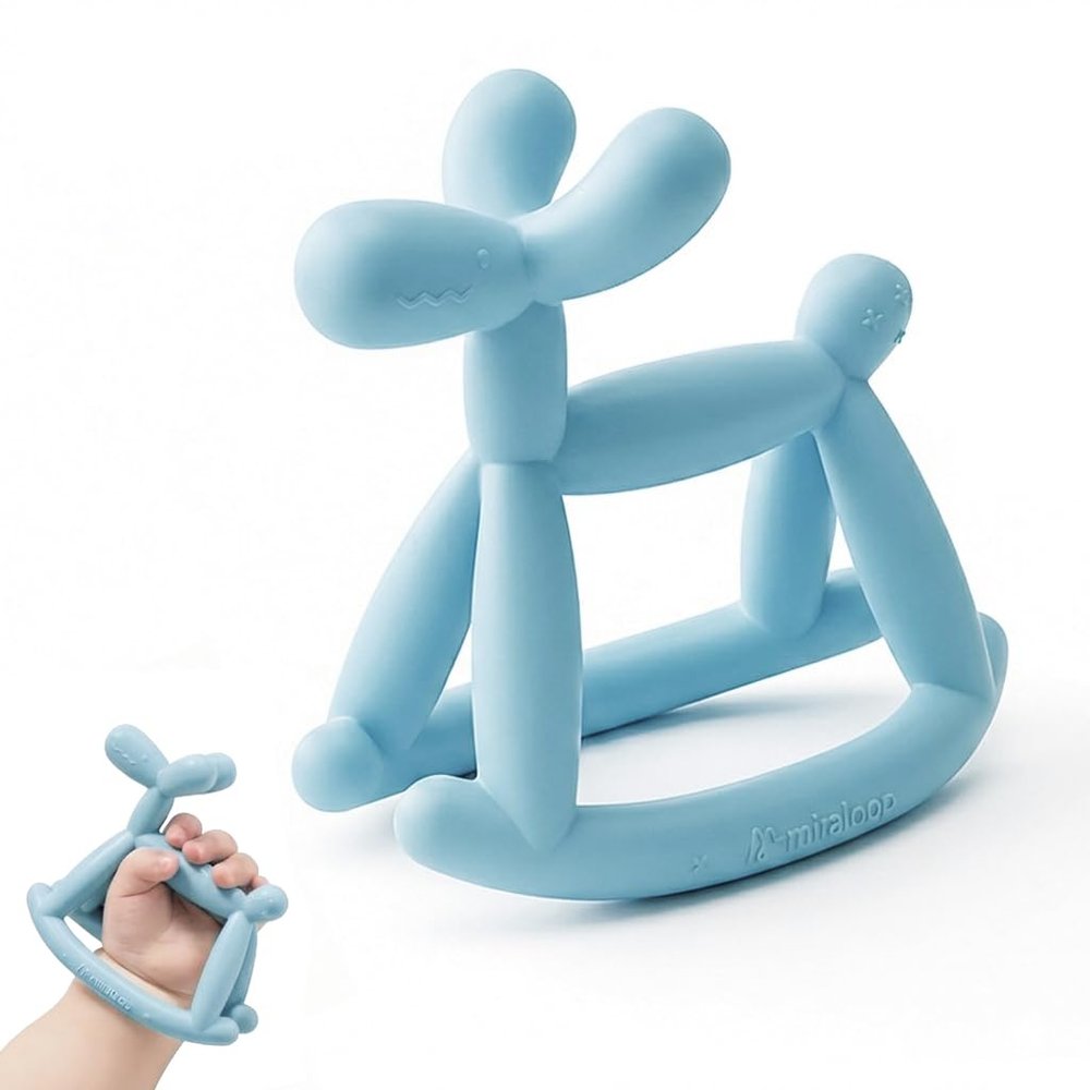 Miraloop Baby Teething Ring, Food-Grade Silicone, 0–12 Months