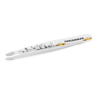 Tweezerman 40th Anniversary Exclusive Slant Tweezer, Stainless Steel, Silver