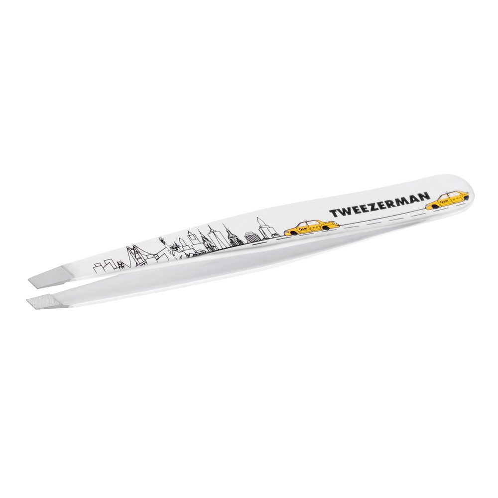 Tweezerman 40th Anniversary Exclusive Slant Tweezer, Stainless Steel, Silver