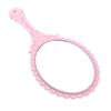 NA Antique Hand Mirror with Embossed Rose Design for Makeup, Light Pink view 1