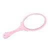 NA Antique Hand Mirror with Embossed Rose Design for Makeup, Light Pink view 2