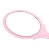 NA Antique Hand Mirror with Embossed Rose Design for Makeup, Light Pink view 3