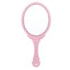 NA Antique Hand Mirror with Embossed Rose Design for Makeup, Light Pink view 4