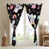 Kids' Koala Rainbow Curtains for Girls and Boys, Kawaii Cartoon Animal Window Curtains with Cute Flower Branches, 2 Panels, Bedroom Decor, Black, 46" x 72" view 4
