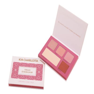 Kia-Charlotta Vegan Eyeshadow, Certified Natural Cosmetics, Cruelty-Free, 5 Long-Lasting Shades, Made in Germany, 12.8 g (Cream and Pink Shades)