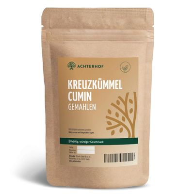 Ground Cumin 250 g | Finely Ground Cumin Powder | Bold, Spicy Flavor | Popular Ayurvedic Spice | Ideal for Arabic and Indian Dishes | vom Achterhof