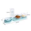 Double Cat Bowls Pet Food Feeder and Water Dispenser with Raised Stand (Color: 2) view 2