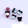 5 mm Metal-Edged Acrylic Nail Art Pearls, Flat-Back, Gold/White/Beige/AB, B039 (10 pcs) view 1