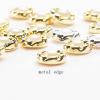 5 mm Metal-Edged Acrylic Nail Art Pearls, Flat-Back, Gold/White/Beige/AB, B039 (10 pcs) view 2
