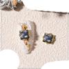 5 mm Metal-Edged Acrylic Nail Art Pearls, Flat-Back, Gold/White/Beige/AB, B039, 10 Pieces view 1