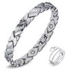 Jeracol Women's Magnetic Bracelet and Magnetic Ring, Stainless Steel Therapeutic Magnetic Jewelry Set with Adjustable Size and Gift Box view 1