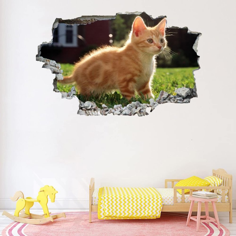3D Cat Wall Sticker, Self-Adhesive, 75 x 50 cm