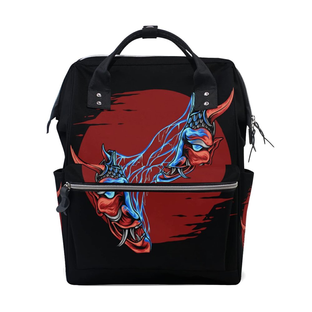 LDIYEU Red Japanese Dragon Art Diaper Backpack