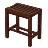 XJHOME Wooden Stool for Children and Adults, Bathroom Stool for Seniors, Non-Slip Bath Bench, Shower Stool, Bathroom Seat with Storage Shelf (Size: 42 x 28 x 43 cm) view 1