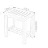 XJHOME Wooden Stool for Children and Adults, Bathroom Stool for Seniors, Non-Slip Bath Bench, Shower Stool, Bathroom Seat with Storage Shelf (Size: 42 x 28 x 43 cm) view 2