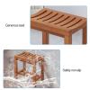 XJHOME Wooden Stool for Children and Adults, Bathroom Stool for Seniors, Non-Slip Bath Bench, Shower Stool, Bathroom Seat with Storage Shelf (Size: 42 x 28 x 43 cm) view 3