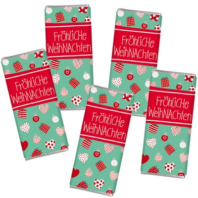 STEINBECK Mini Milk Chocolate – Merry Christmas – Advent Calendar Gift, Secret Santa, 18 g, Mint/Red