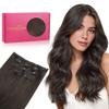 WENNALIFE Dark Brown Clip-In Remy Human Hair Extensions, 35 cm, 75 g, 5 Pieces view 1