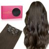 WENNALIFE 45 cm Clip-In Extensions aus Echthaar, 80 g, 5-teilig, Light Dark Brown view 1