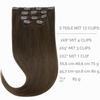 WENNALIFE 45 cm Clip-In Extensions aus Echthaar, 80 g, 5-teilig, Light Dark Brown view 2