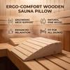 Greensen Wooden Sauna Headrest, Ergonomic Neck Cushion, 37 x 39 cm view 4