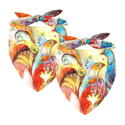 2-Piece Peacock Chiffon Dog Bandana Set
