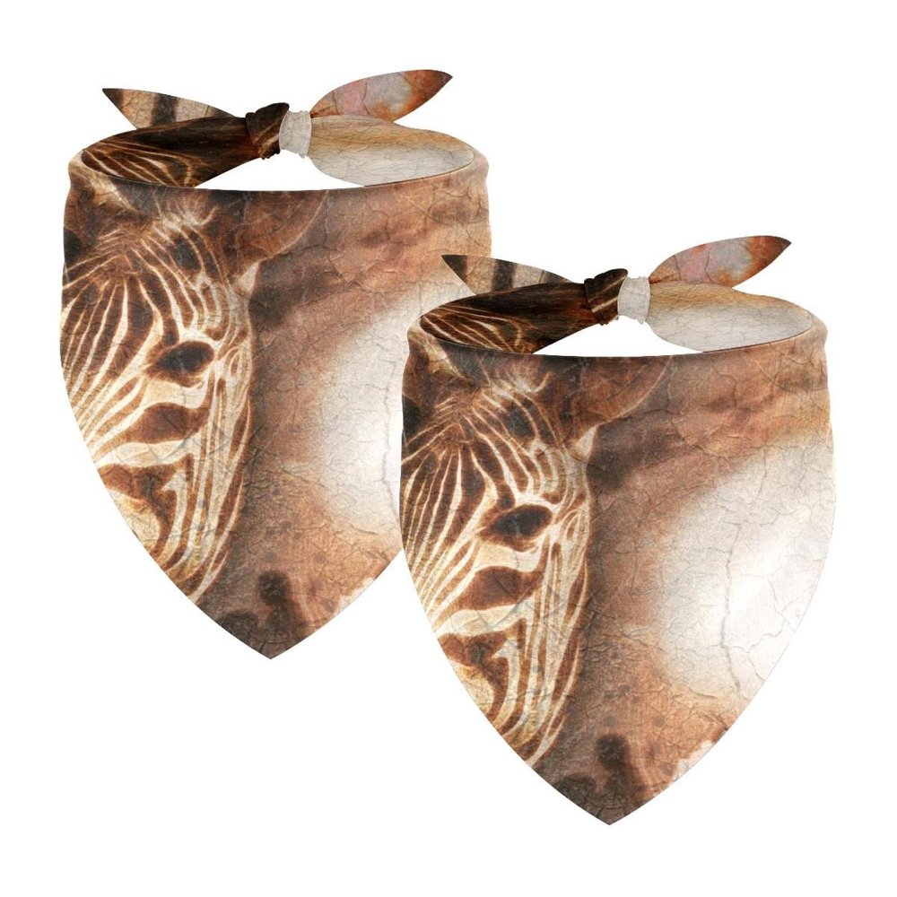 African Savanna Zebra Chiffon Dog Bandanas, 2-Pack