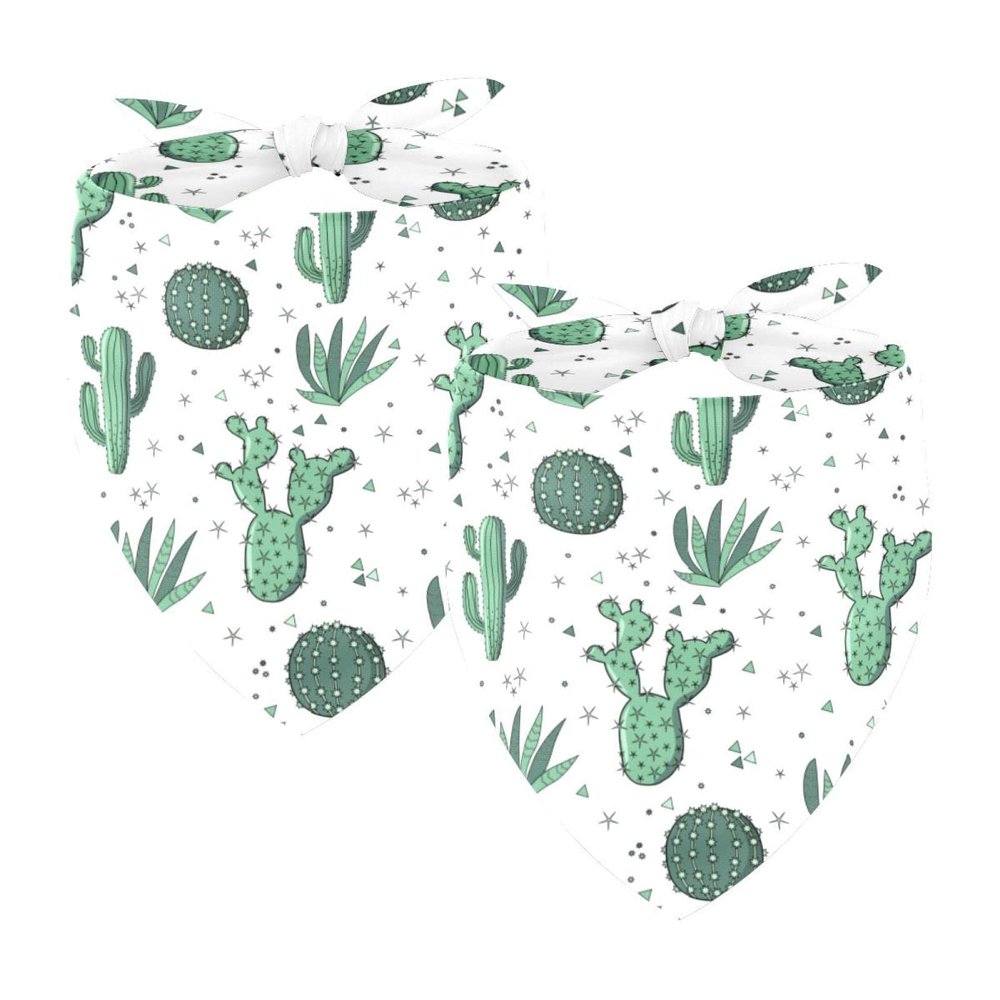 Dog Bandanas with Cactus Pattern, Chiffon Triangle Bibs for Small, Medium and Large Dogs