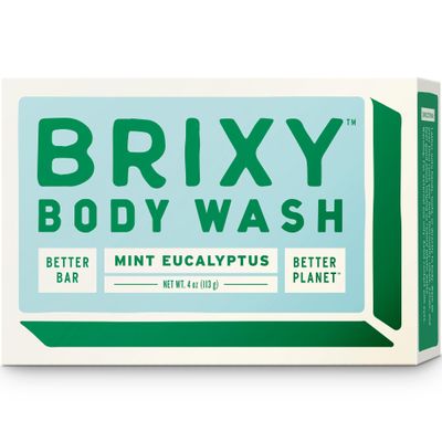 BRIXY Body Wash Bar, Moisturizing and Softening, All Skin Types, Vegan, Cruelty-Free, Zero Plastic, Palm Oil-Free, 4 oz