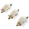 Bridal Flower Hair Combs, 3 Pieces, White view 1