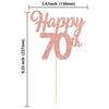 Happy 70th Cake Toppers, Rose Gold Glitter Number 70, 3-Piece Set view 2